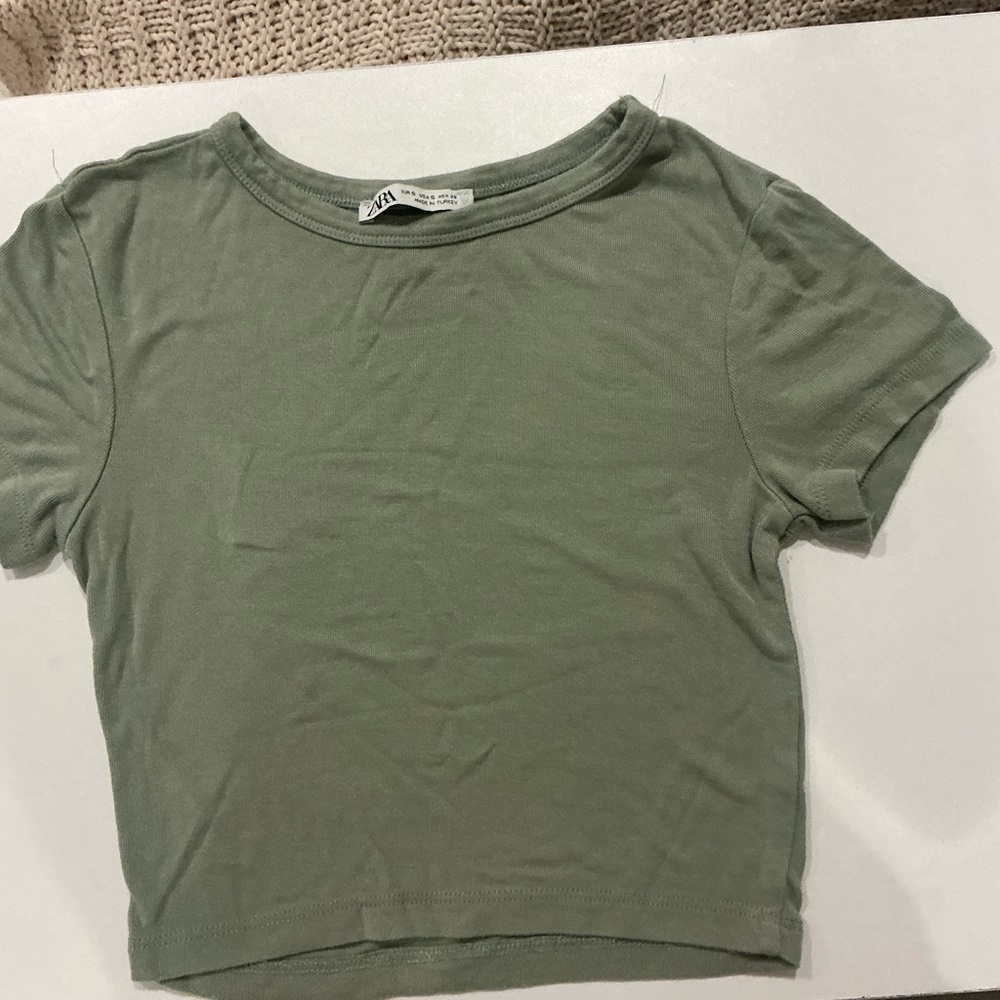 Zara Sage Green Short Sleeve Tee